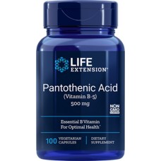 Life Extension Pantothenic Acid (Vitamin B5) 500mg, 100 capsules (Expiry June 2025)